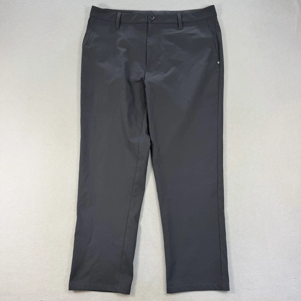 Vuori Meta Pants Men 36x28 Gray Golf Chino Performance Stretch Athletic Slim Fit